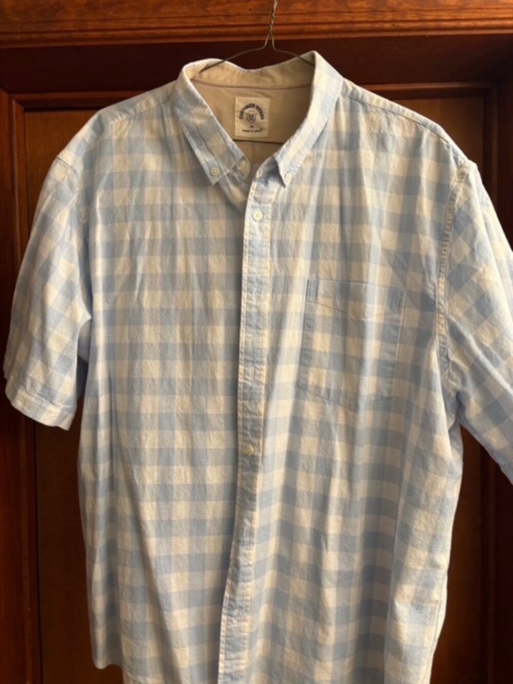 Title: LIKE NEW | Dubinik 100% Cotton Short Sleeve Button Down - Blue Plaid 3XL